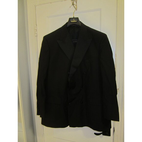 BROOKS BROTHERS 1818 REGENT Black Double Breast Peak Lapels Tuxedo 46R 39W | USA - Picture 1 of 16